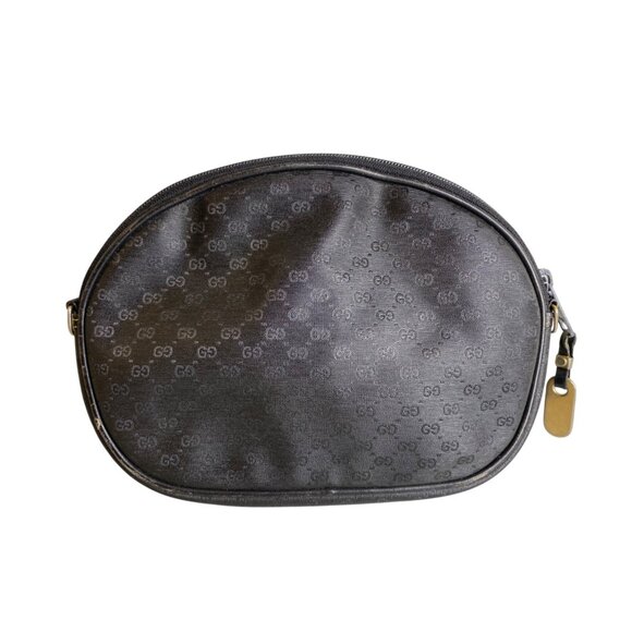 Vintage Gucci GG Black Canvas Crossbody NO STRAP With Zipper Closure & Gold-Tone - Picture 2 of 14